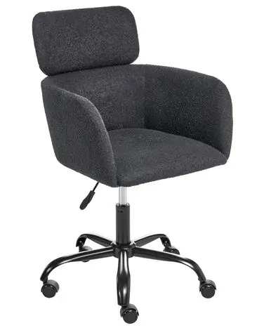 Desk Chair ALENA Boucle Black - Home Office