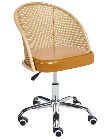 Desk Chair BALTIMORE Faux Leather Brown - Home Office