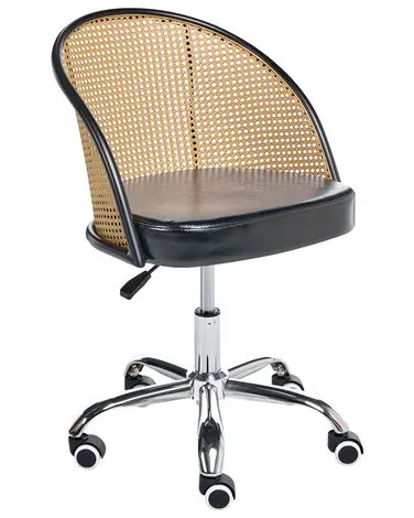 Desk Chair BALTIMORE Faux Leather Black - Home Office