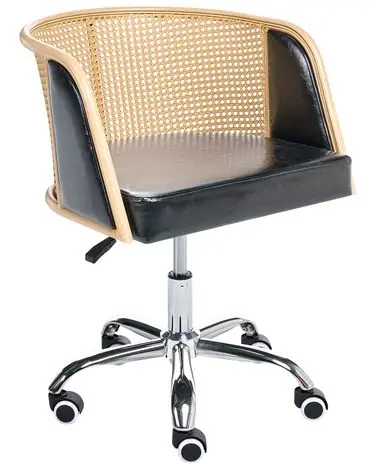 Silla de escritorio ELKHART Piel sintética Negro - Oficina