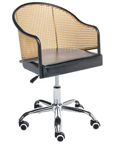 Desk Chair REDDING Faux Leather Black - Home Office