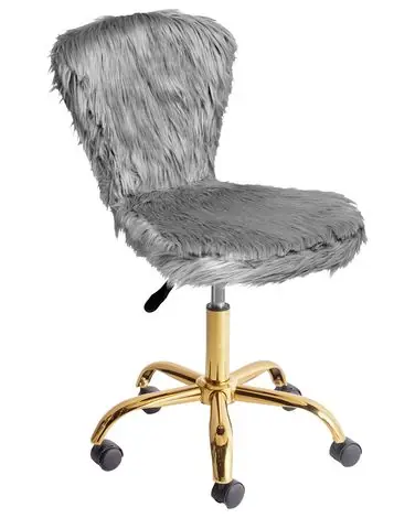 Silla de escritorio MARGATE Pelo sintético Gris - Oficina