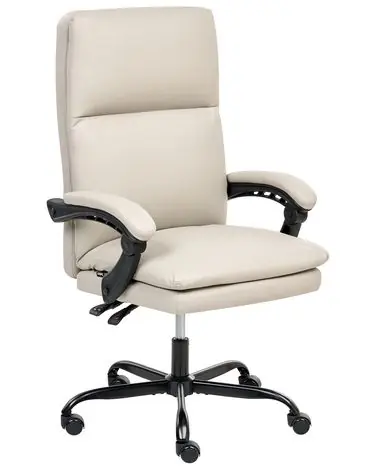 Silla ejecutiva SERENE Piel sintética Beige claro - Oficina