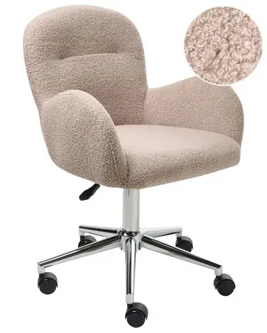 Desk Chair PRIDDY Boucle Beige - Home Office
