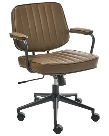 Silla de escritorio BERNE Piel sintética Marrón - Oficina