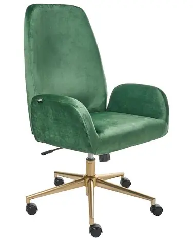Silla de oficina CLARE Terciopelo Verde