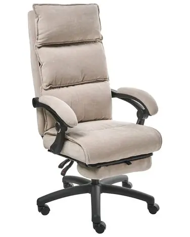 Silla ejecutiva Con reposapiés EATON Chenilla Beige - Oficina