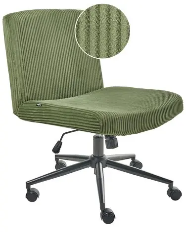 Desk Chair GEDDES Corduroy Green - Home Office