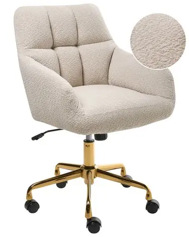 Desk Chair PALMDALE Boucle Light Beige - Home Office