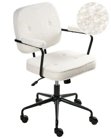 Desk Chair PAWNEE Boucle Off-White