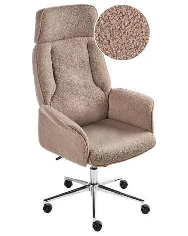 Silla de oficina PILOT Bouclé Marrón