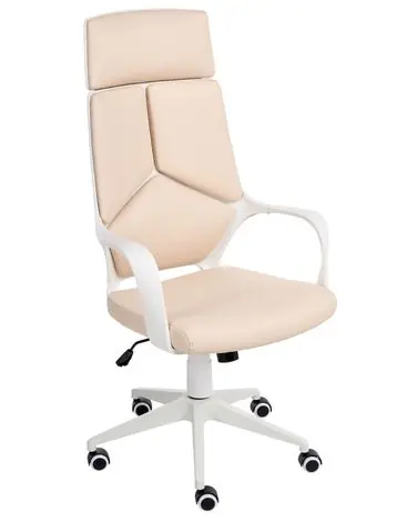 Silla de oficina DELIGHT Piel sintética Beige claro