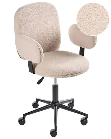 Desk Chair MORAGA Boucle Beige - Home Office