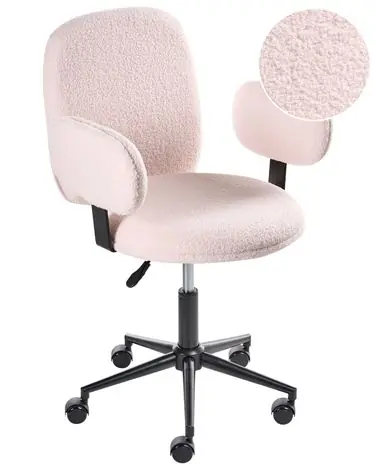 Desk Chair MORAGA Boucle Pastel Pink - Home Office