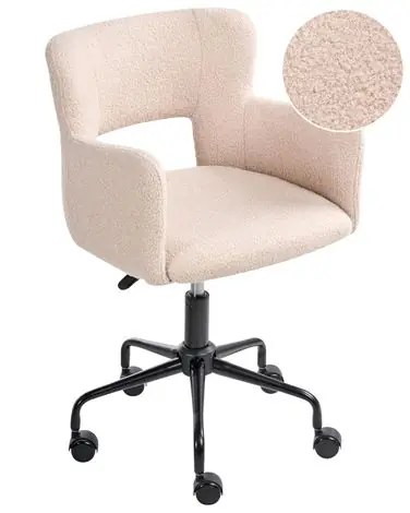 Silla de escritorio SANILAC II Bouclé Beige - Oficina