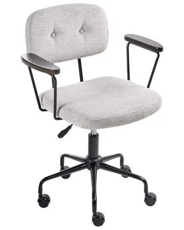 Desk Chair ALGERITA Fabric Light Grey - Home Office