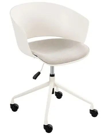 Silla de oficina GLEEFUL Tela Blanco crema