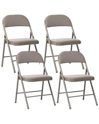 Conjunto de 4 sillas plegables SHASTA Metal Gris pardo - Oficina