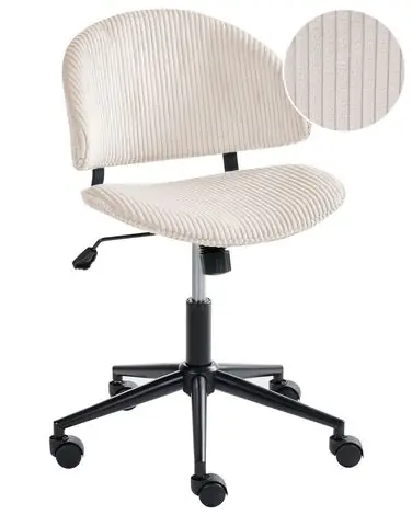 Office Chair KIANA Corduroy Off-White