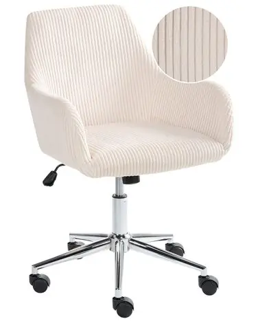 Office Chair WELLSTON Corduroy Light Beige - Home Office