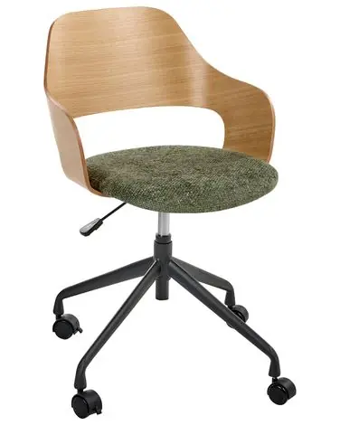 Desk Chair NOVATO Faux Linen Green - Home Office