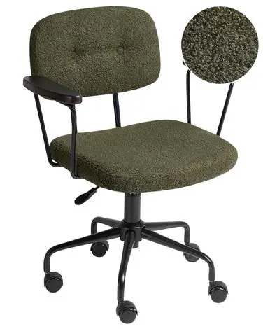 Desk Chair ALGERITA Boucle Dark Green - Home Office