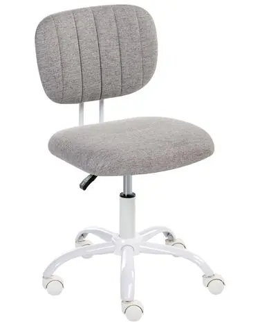 Desk Chair BUBBLY Fabric Light Grey - Home Office