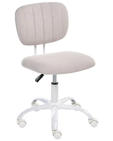 Desk Chair BUBBLY Fabric Light Beige - Home Office