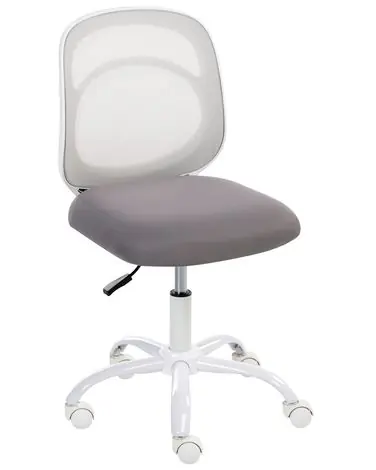 Desk Chair BLISSFUL Fabric Grey - Home Office