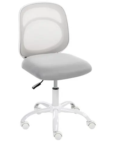 Desk Chair BLISSFUL Fabric Light Grey - Home Office
