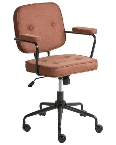 Desk Chair PAWNEE Fabric Golden Brown - Home Office