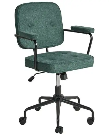 Desk Chair PAWNEE Fabric Dark Green - Home Office