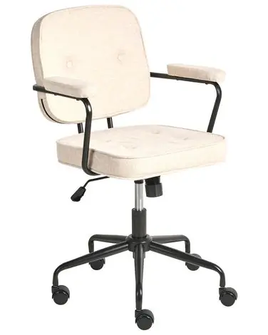 Desk Chair PAWNEE Fabric Light Beige - Home Office