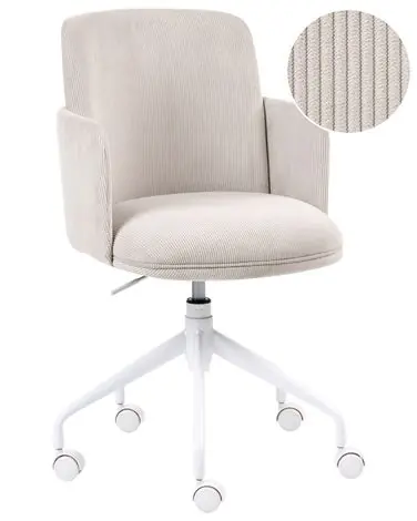 Silla de oficina DRYDEN Pana Beige claro