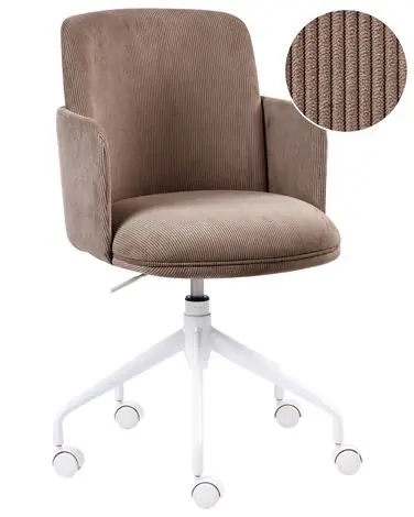 Silla de oficina DRYDEN Pana Marrón