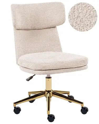 Desk Chair GRANBY Boucle Light Beige - Home Office