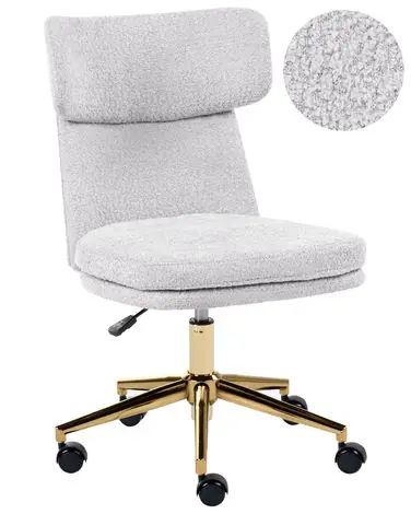 Desk Chair GRANBY Boucle Light Grey - Home Office