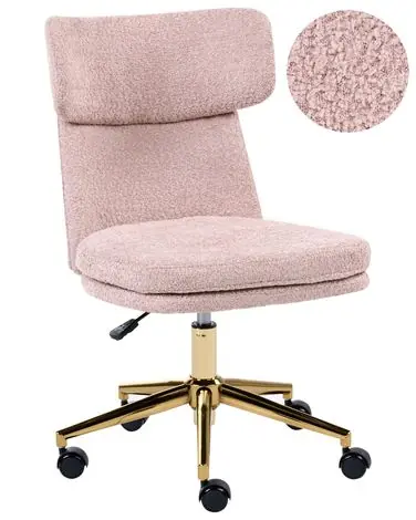 Desk Chair GRANBY Boucle Pastel Pink - Home Office