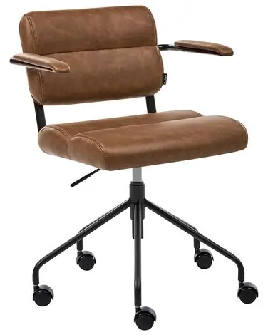 Desk Chair CANDOR Faux Leather Brown - Home Office
