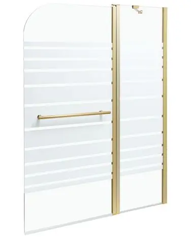 Mampara de ducha TUAPI 140 x 120 cm Dorado - Baño