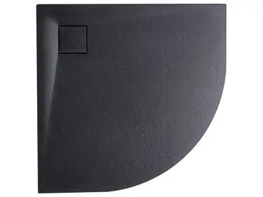 Plato de ducha PARON 80 x 80 x 3 cm Negro - Baño