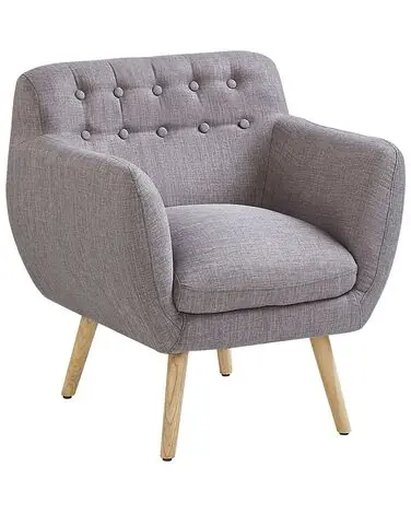 Armchair MELBY Fabric Light Grey - Living Room