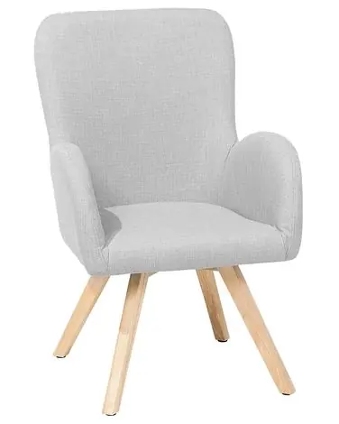 Armchair BJARN Fabric Light Grey - Living Room