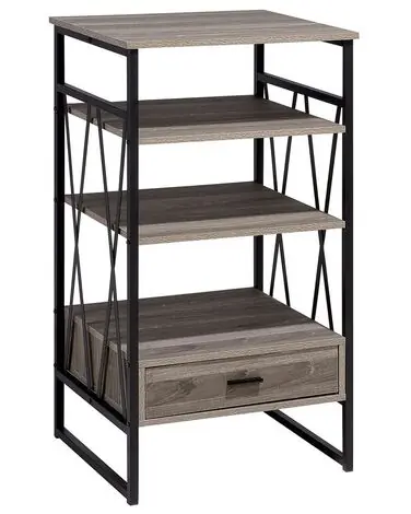 3 Tier Shelving Unit KEENE 101 cm Taupe - Living Room