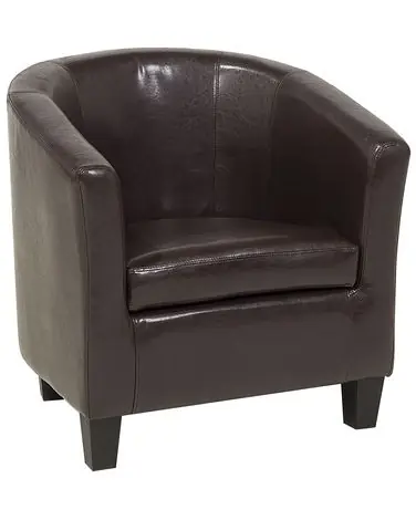 Armchair BORWICK Faux Leather Dark Brown - Living Room