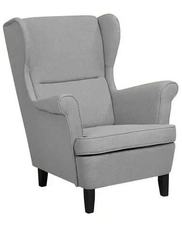 Wingback Chair ABSON Fabric Grey - Living Room