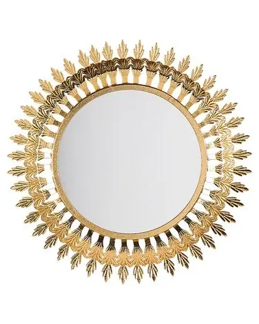 Wall Mirror VOREY 60 cm 60 cm Metal Gold - Home Accessories