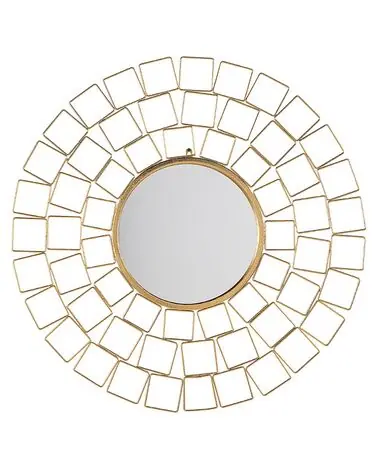 Espejo LABRIT 90 cm 90 cm Metal Dorado - Accesorios decorativos