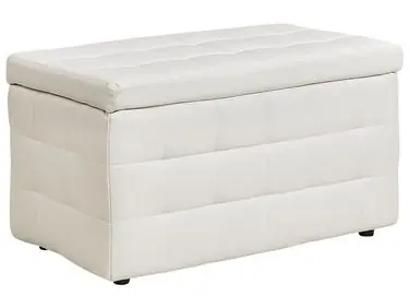 Storage Ottoman MICHIGAN Faux Leather White - Living Room