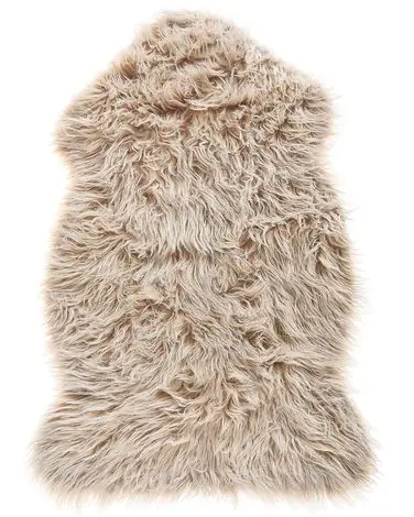 Alfombra de pelo sintético MUNGO Beige 63 x 95 cm - Accesorios decorativos
